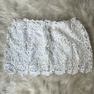 Free People ultra mini white lace skirt